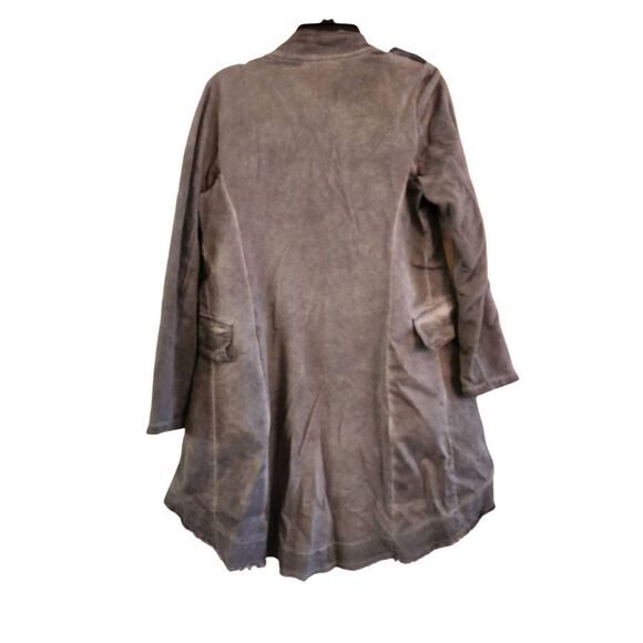 Suzy D London distressed military open front high low size Medium jacket grey - Picture 3 of 8